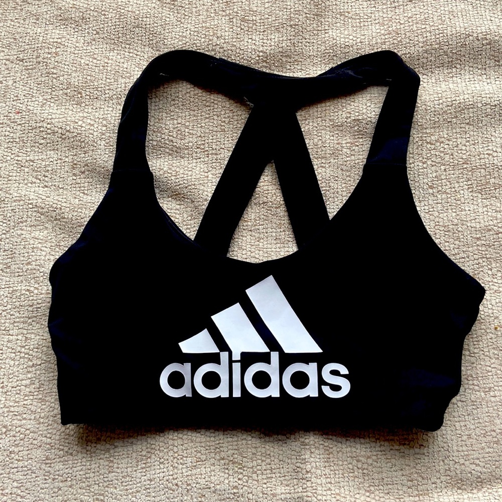 Black adidas sports bra